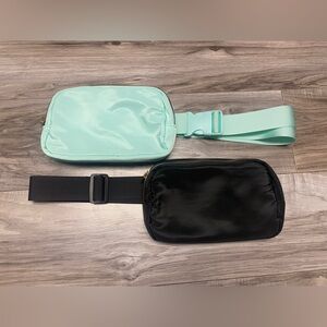 Belt Bag Adjustable Strap Set Of 2 Crossbody Fanny Pack Mint Black NEW in Box